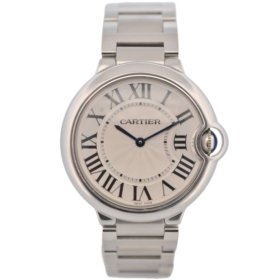 CARTIER BALLON BLUE 36MM STAINLESS STEEL SILVER ROMAN DIAL BOX+PAPERS 2013 QUARTZ REF: 3005 / W69011Z4