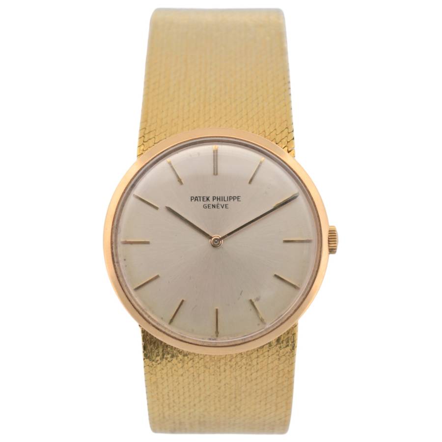 PATEK PHILIPPE CALATRAVA 33MM FULL YELLOW GOLD SILVER DIAL MANUAL WINDING REF: 3537
