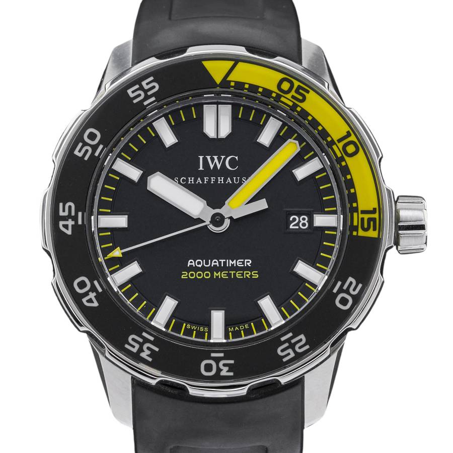 IWC AQUATIMER 44MM STEEL FULL SET 2010 AUTOMATIC BLACK DIAL REF: IW356801