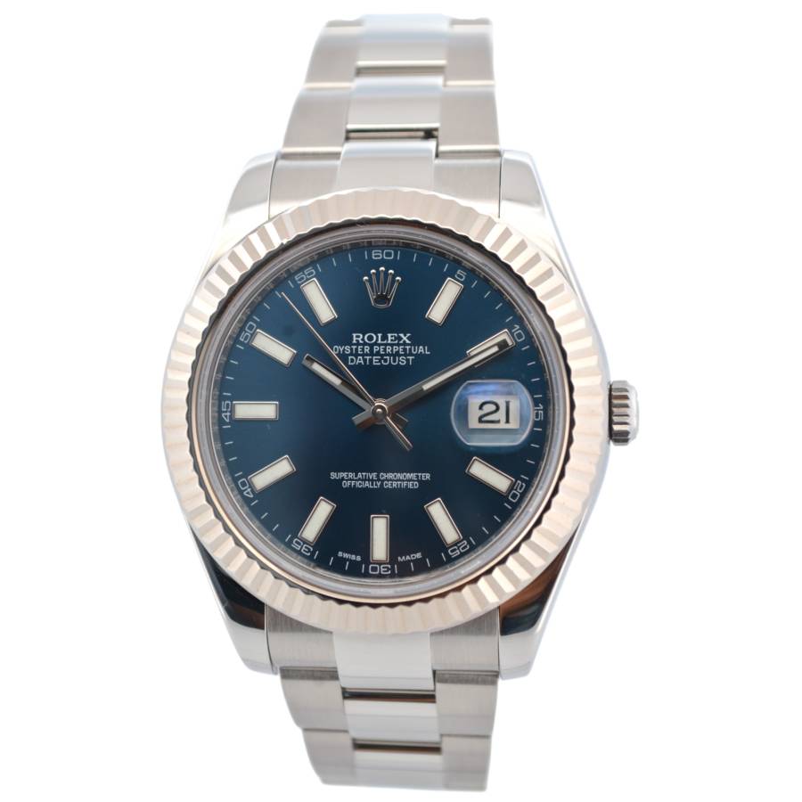 ROLEX OYSTER PERPETUAL 26 STAINLESS STEEL BLUE DIAL AUTOMATIC REF: 176200