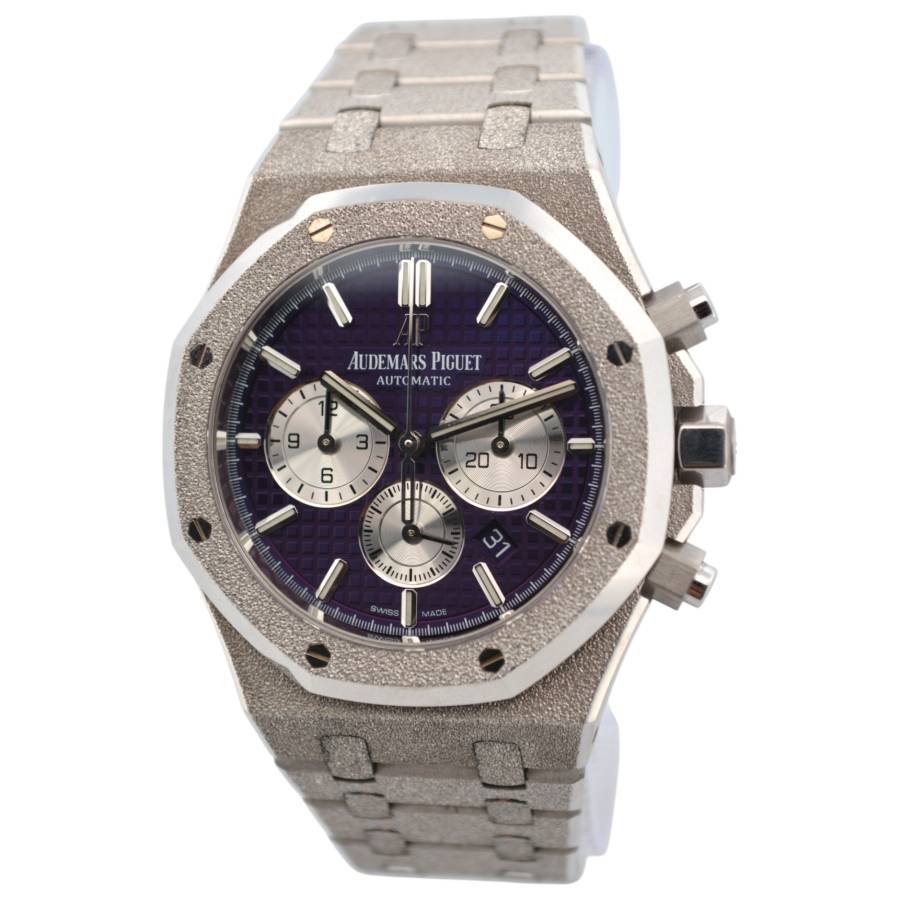 AUDEMARS PIGUET ROYAL OAK CHRONOGRAPH FROSTED GOLD 41 PURPLE DIAL REF: 26331BC.GG.1224BC.01